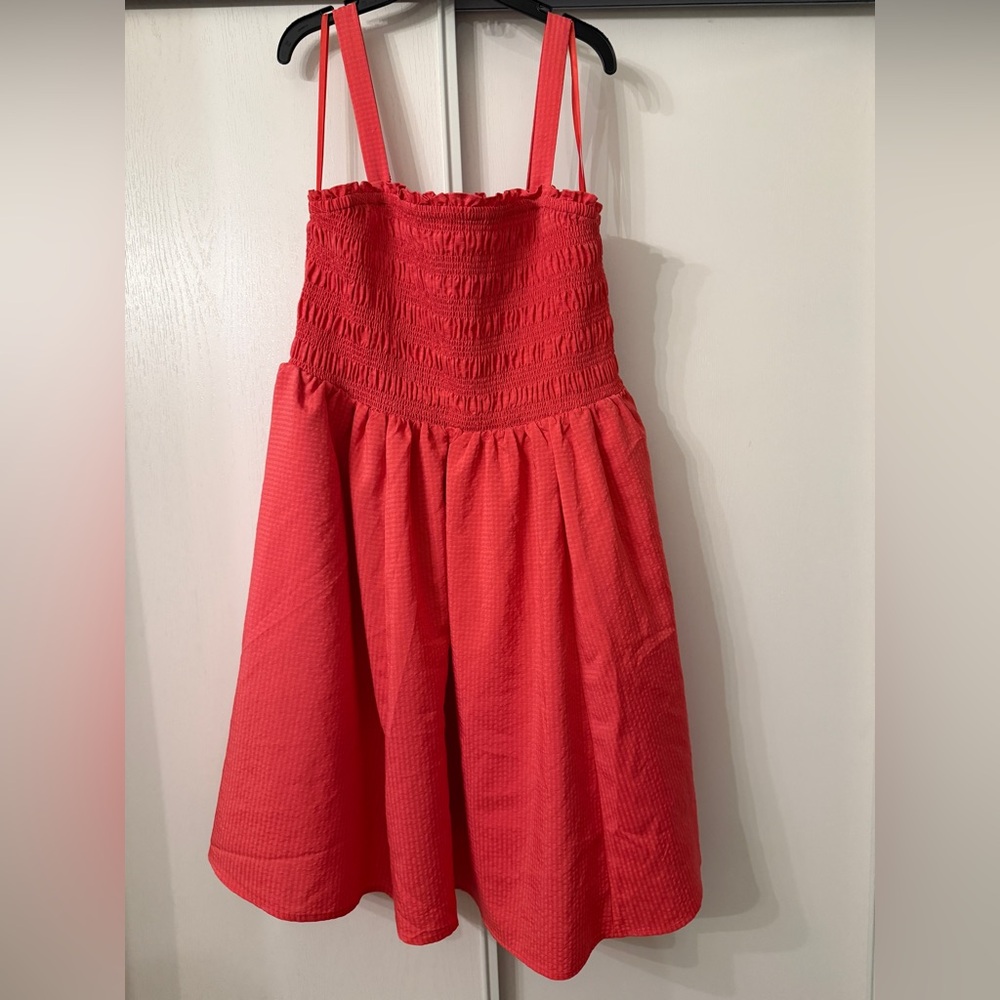 Torrid Coral Smocked Dress